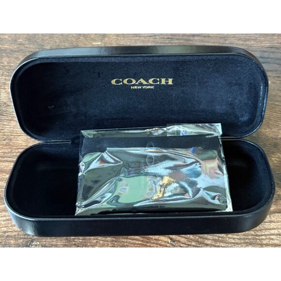 Coach Hard Clamshell Glasses Sunglasses Black Case 6" - Picture 1 of 6
